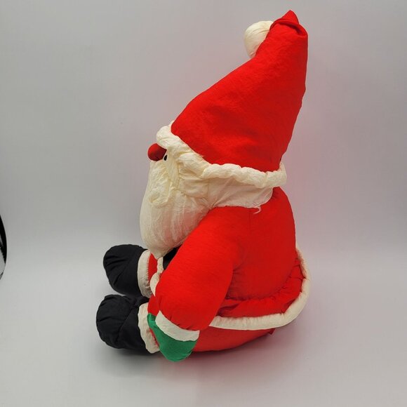 Vintage Department 56 Santa Clause Nylon Plush Stuffed Animal Christmas Decor - Picture 5 of 9